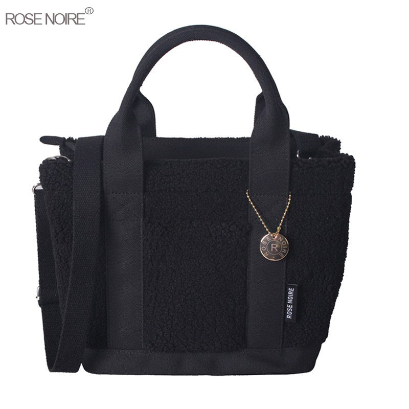 Women's Classy Teddy Plush Portable Lunch Shoulder Bags