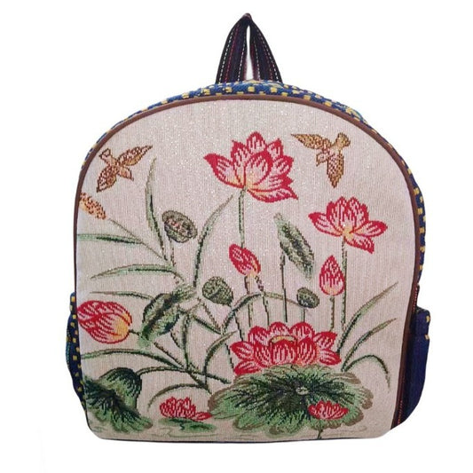 Style Gold Silk Embroidered Elephant National Backpacks