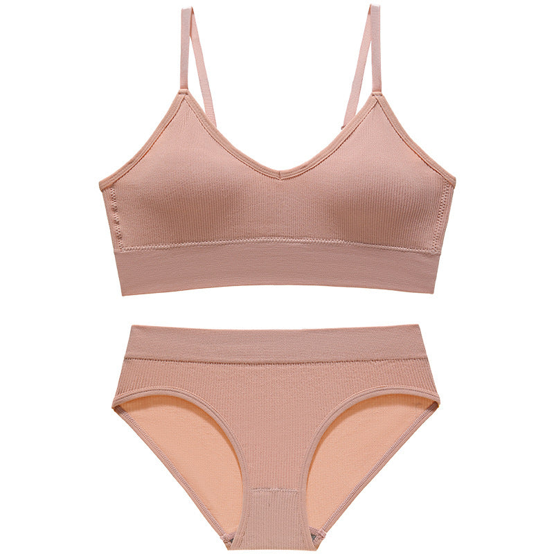 Women's Show Small Thin French Triangle Cup Wireless Lingerie Sets