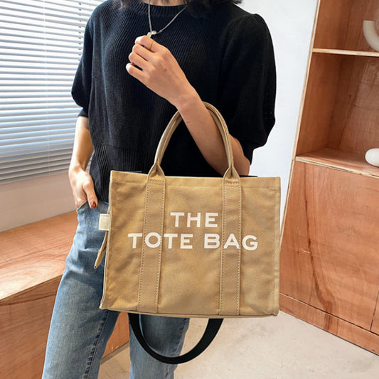Women's Portable Canvas Simple Large Capacity Shoulder Bags