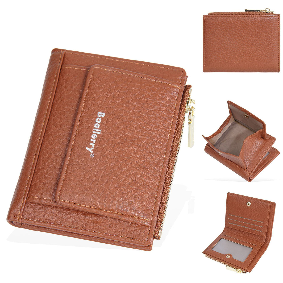 Women's Short Simple Multiple Slots Zipper Mini Ladies Wallet