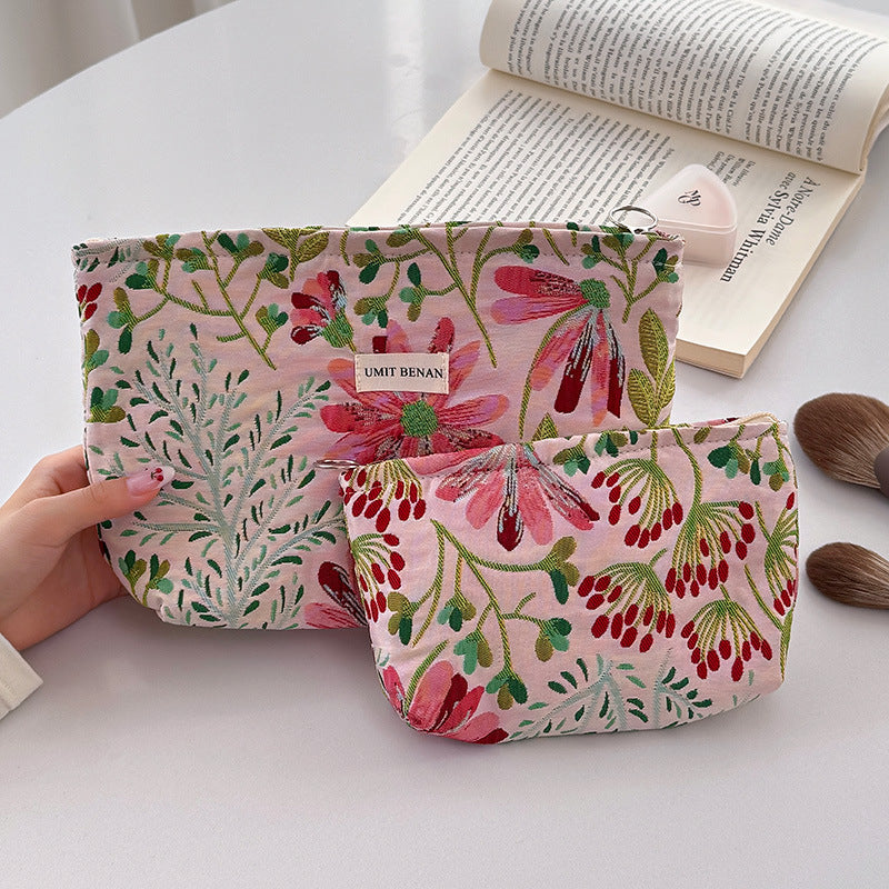 Slouchy Fashion Flower Storage Large Capacity Makeup Bag