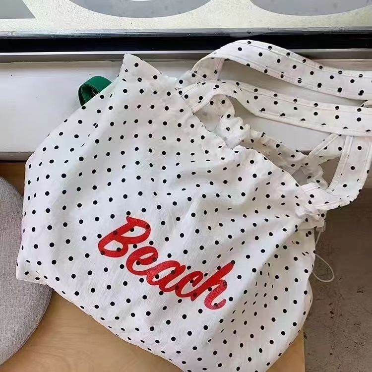 Polka Dot Nylon One Female Korean Commuter Underarm Letters Women's Shoulder Bag