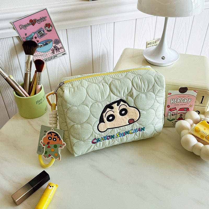 Women's Soft Cute Down Portable Large Capacity Makeup Bag