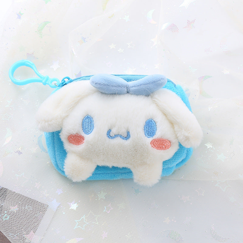 Women's Cute Plush Cartoon Pendant Storage Coin Purses
