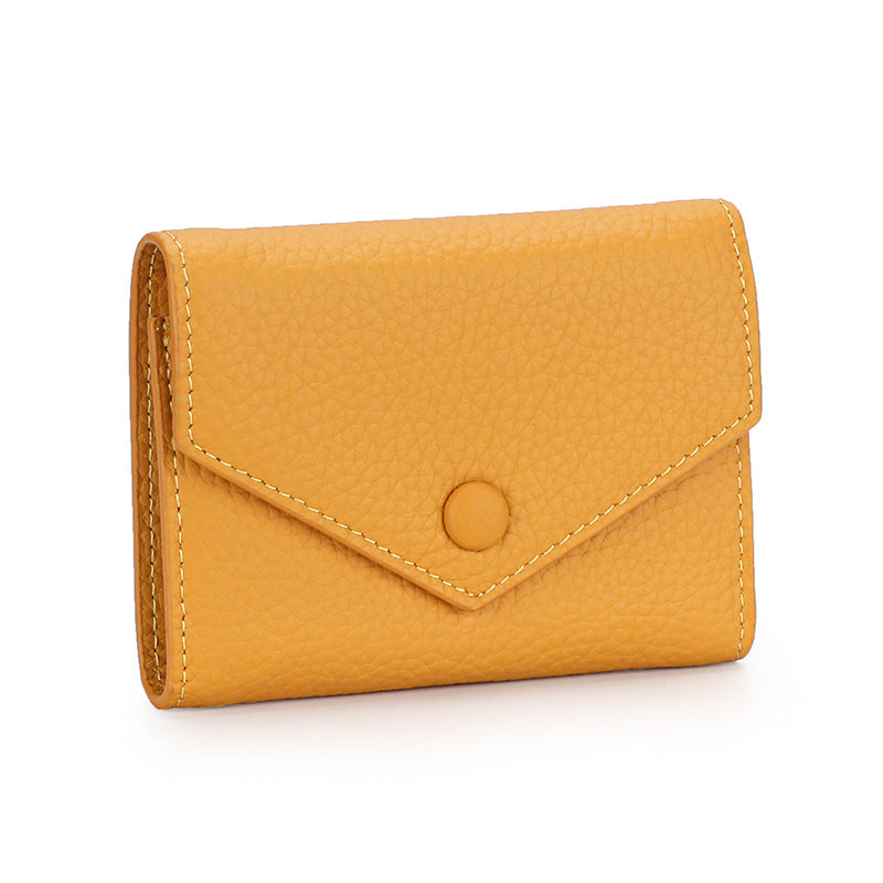 Women's Soft Cowhide Genuine Leather Short Cute Girly Ladies Wallet