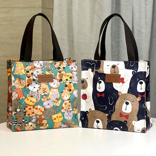 Style Waterproof Fashion Cartoon Mummy Lunch Box Handbags