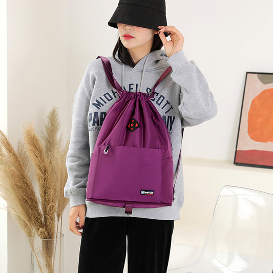 Women's Female Winter Korean Fashion Simple Drawstring Backpacks
