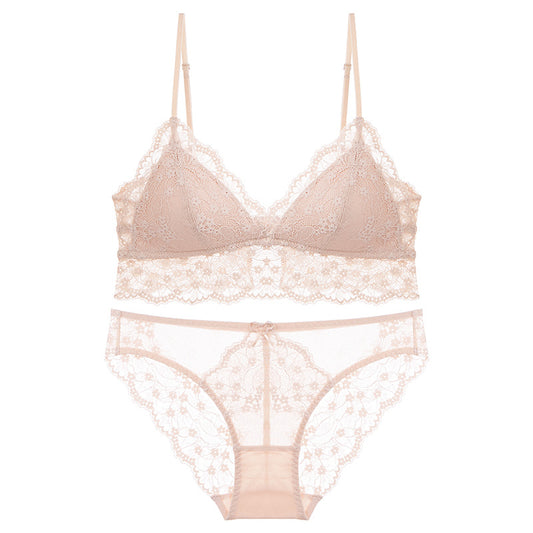 Women's French Sexy Underwear Summer Thin Triangle Cup Lingerie Sets