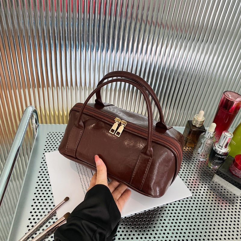 Creative Sier Leather Portable Storage Toiletry Cosmetic Bags