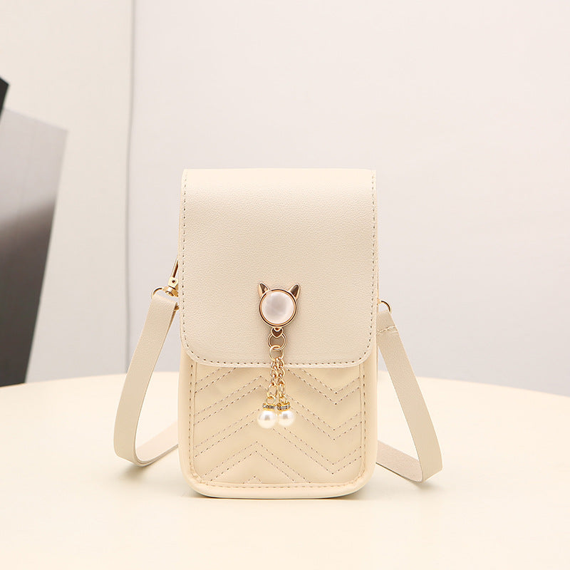Glamorous Women's Mobile Pearl Mini Diamond Women's Messenger Bag