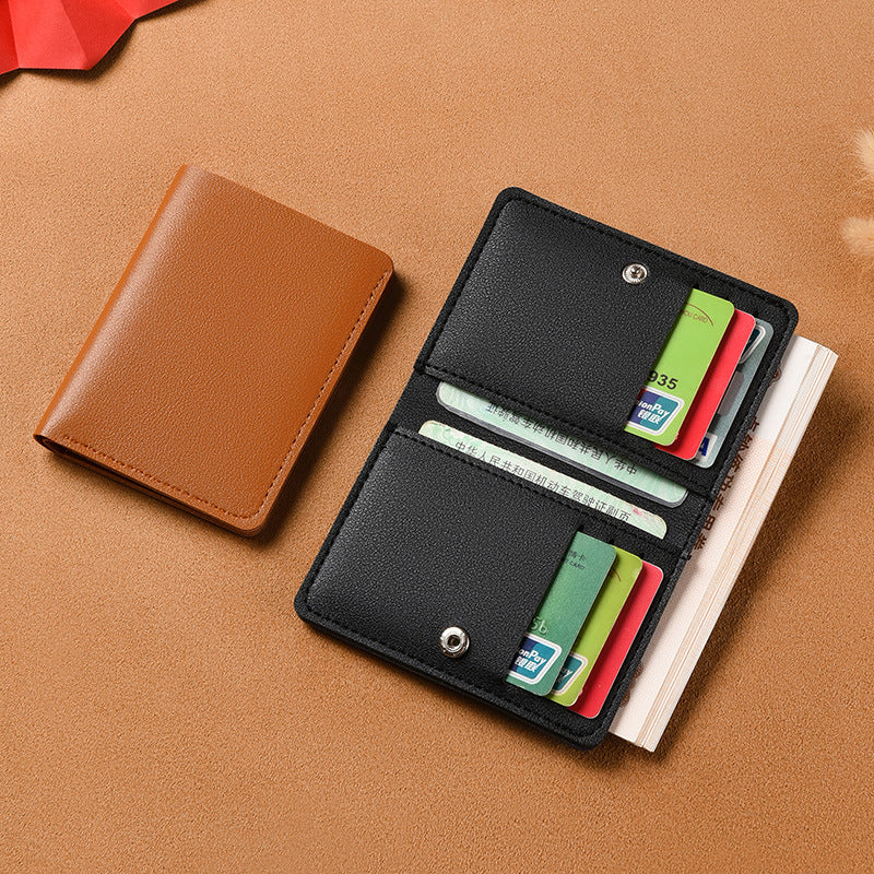 Women's Short Simple Mini Thin Folding Driving License Ladies Wallet