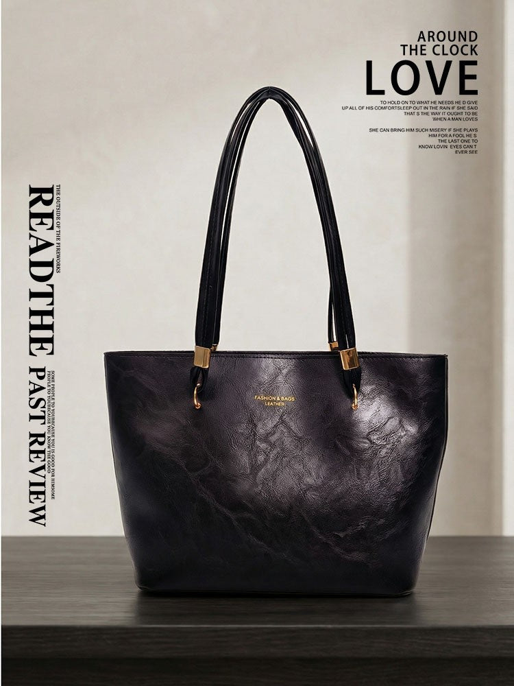 Women's Large Capacity Retro Simple Commuting Western Tote Bags