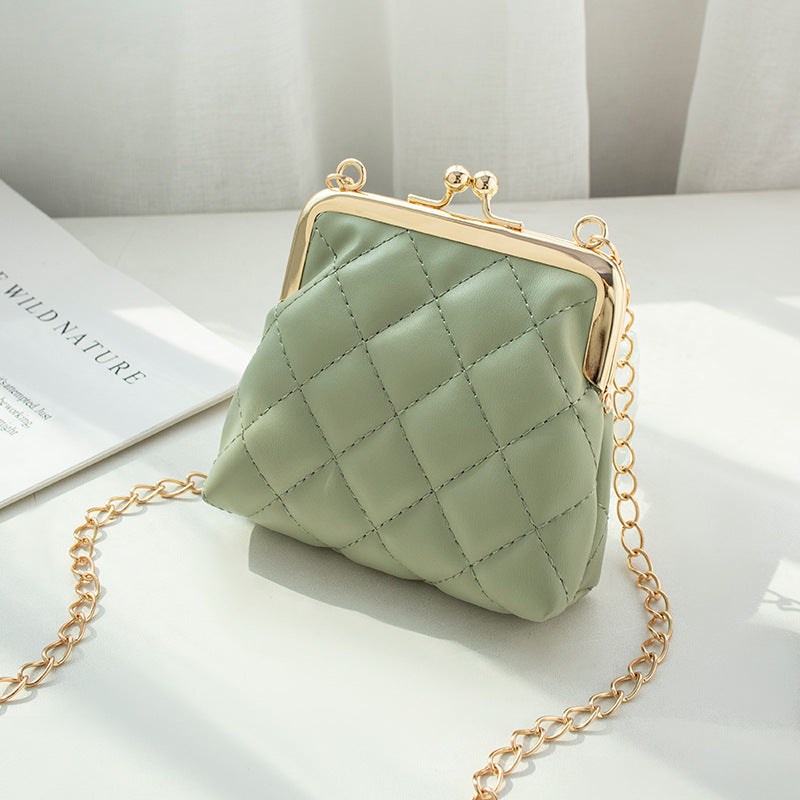 Graceful Popular Women's Rhombus Textured Short Bags