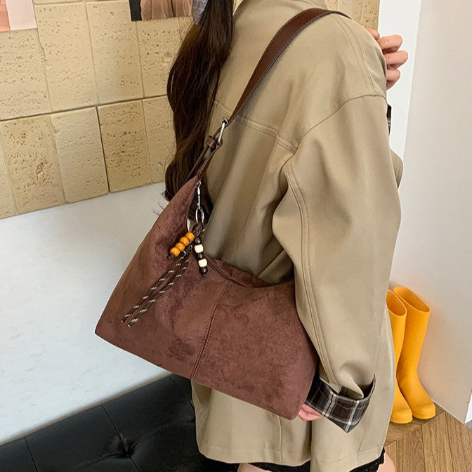 Vintage Suede Commuter Large Capacity Totes Women's Shoulder Bag
