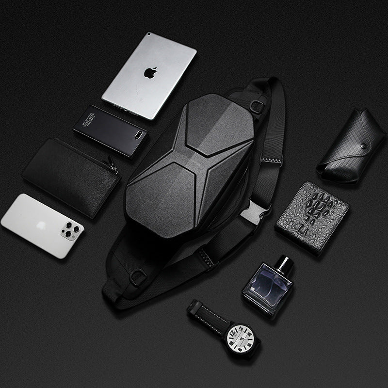 Cool Men's Hard Shell Fashion Waterproof Men's Chest Bags