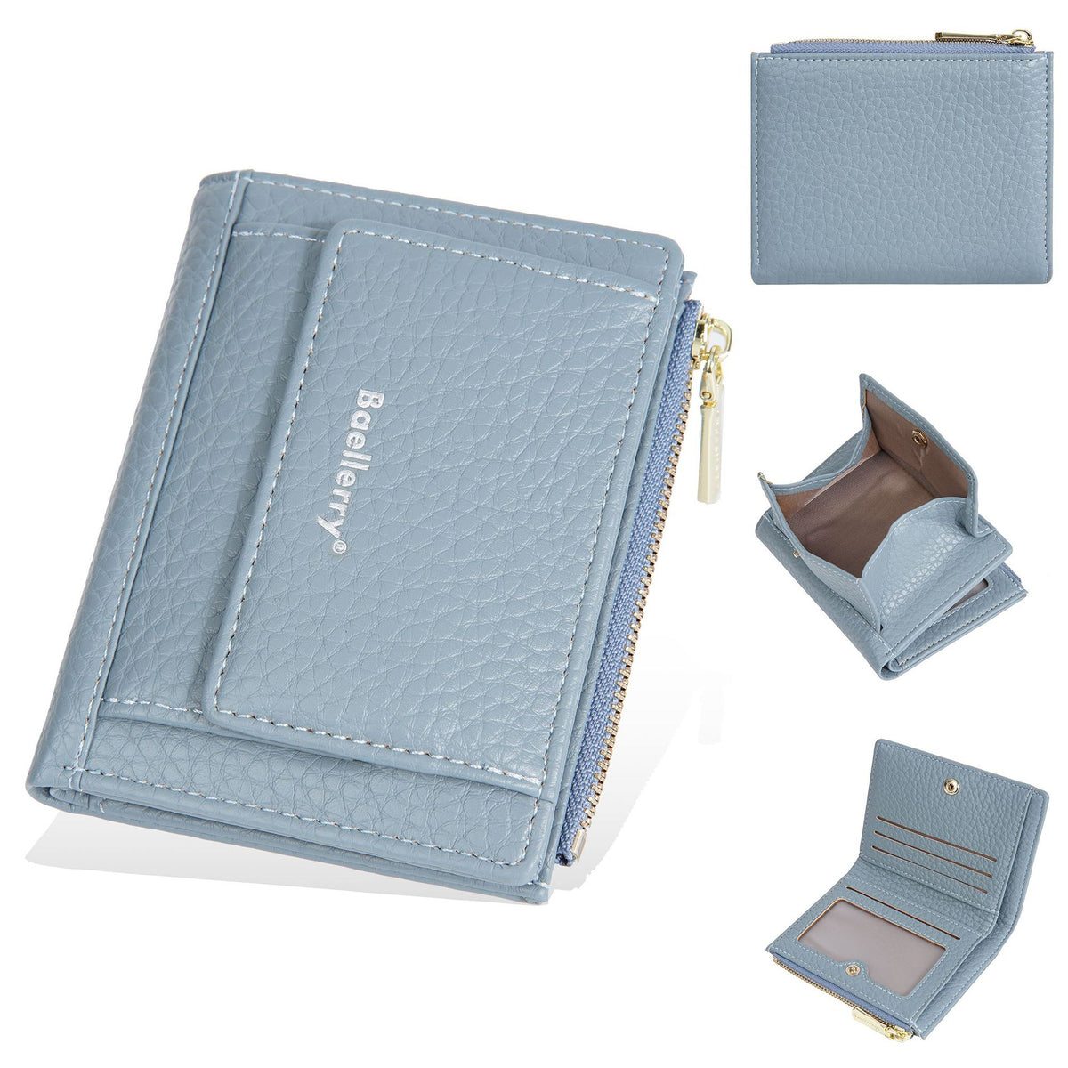 Women's Short Simple Multiple Slots Zipper Mini Ladies Wallet