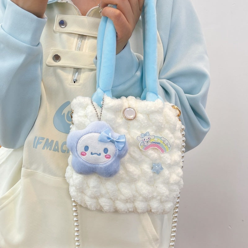 Clow Hand-woven Homemade Material Cute Cloud Finished Gifts For Women's Messenger Bag