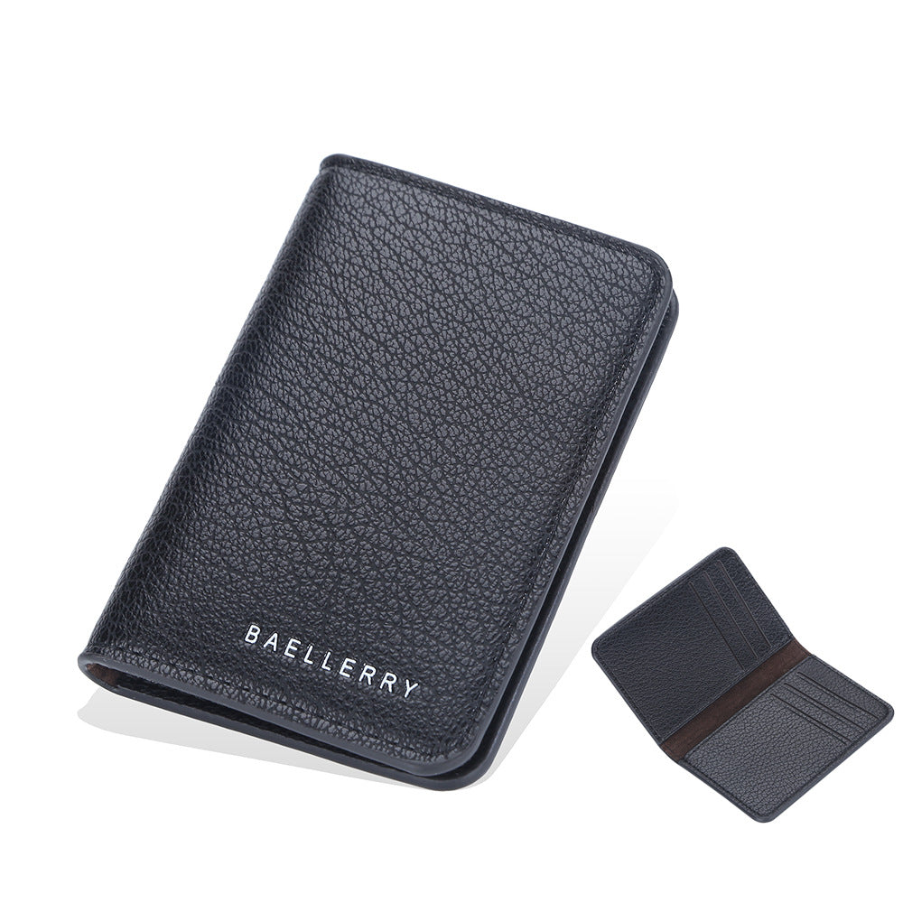 Men's Lychee Pattern Multiple Slots Simple Thin Men's Wallets