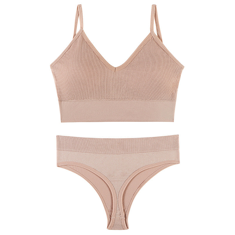 Women's French Suit Wireless Push Up Thin Lingerie Sets