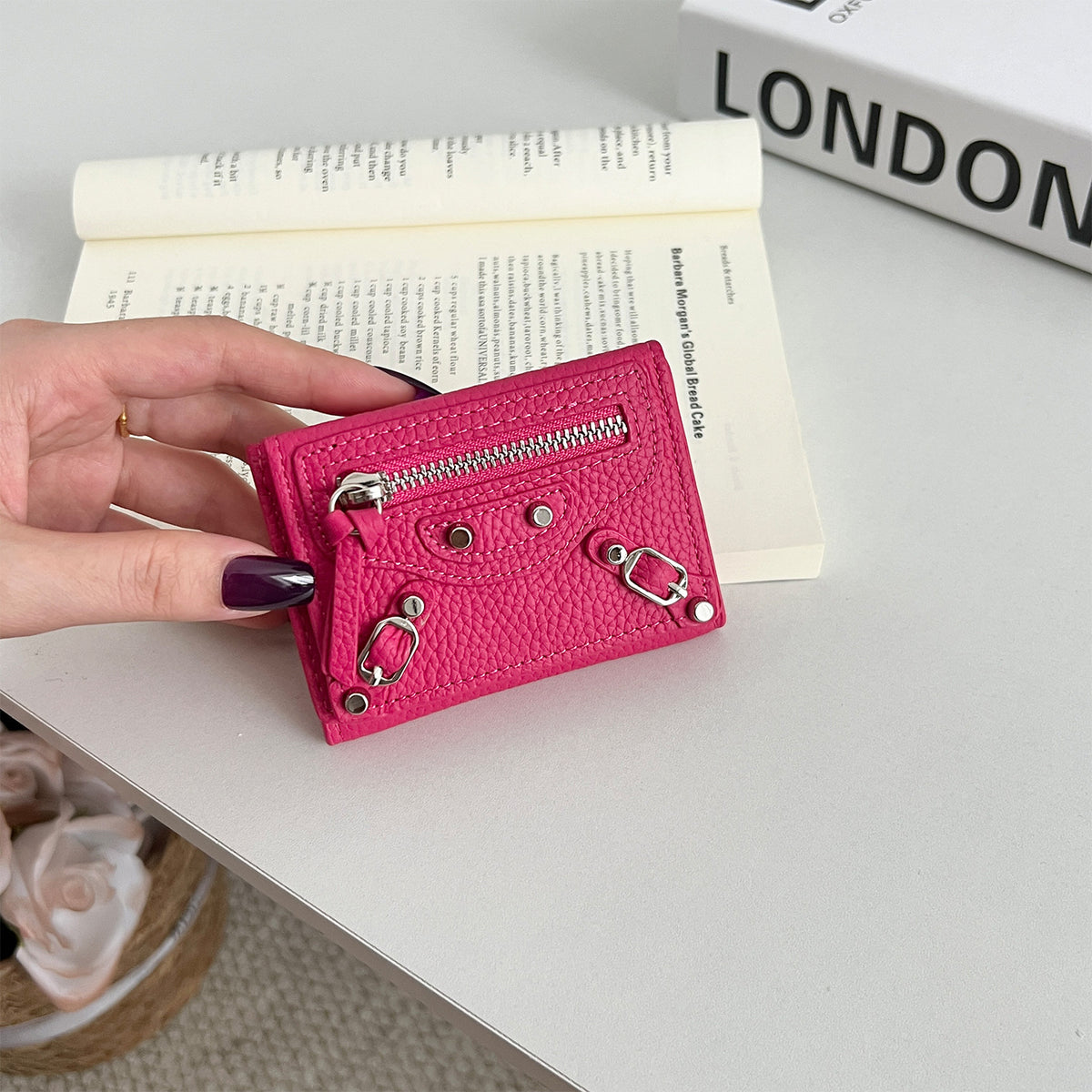 Women's Genuine Leather Short Full Compact Mini Fashion Motorcycle Ladies Wallet