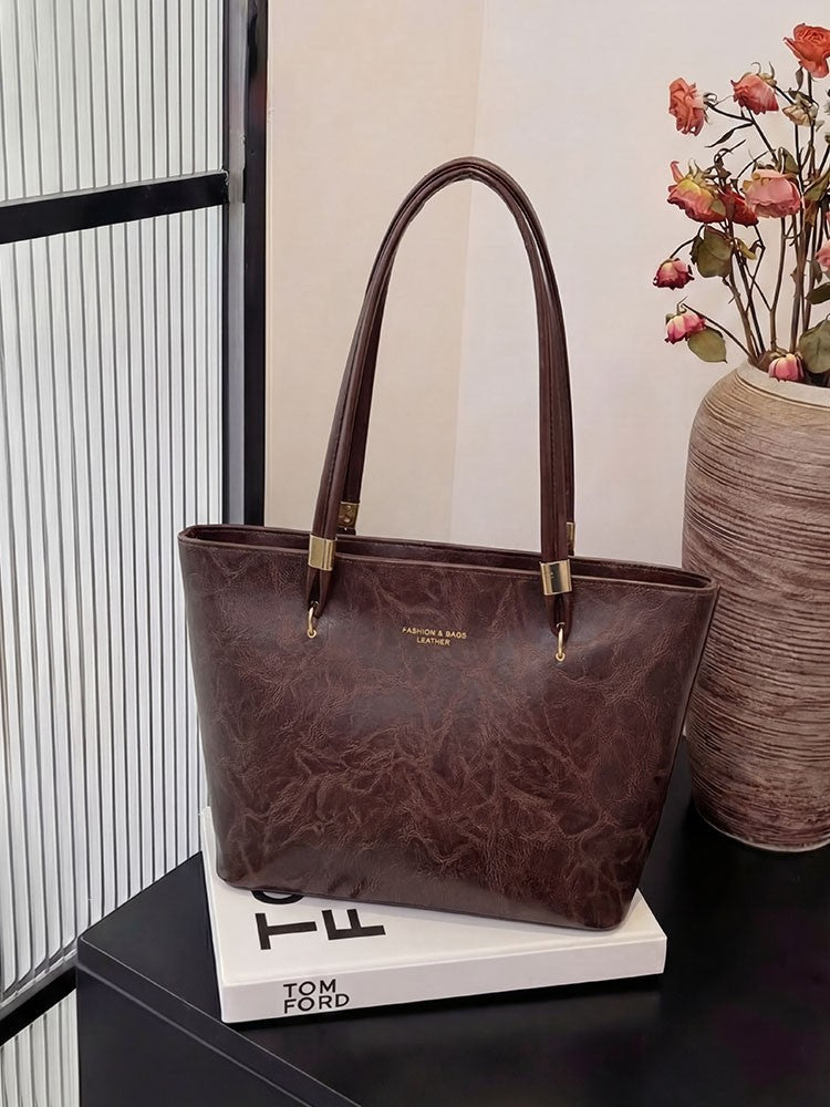 Women's Large Capacity Retro Simple Commuting Western Tote Bags