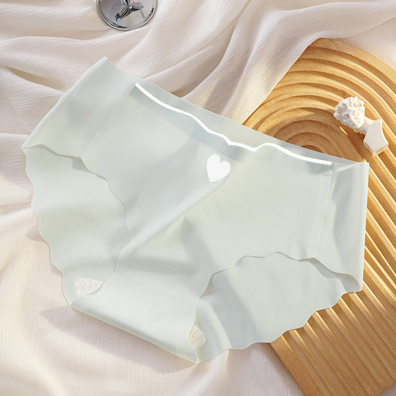 Women's Ice Silk Love Underwear Thin Breathable Purified Panties