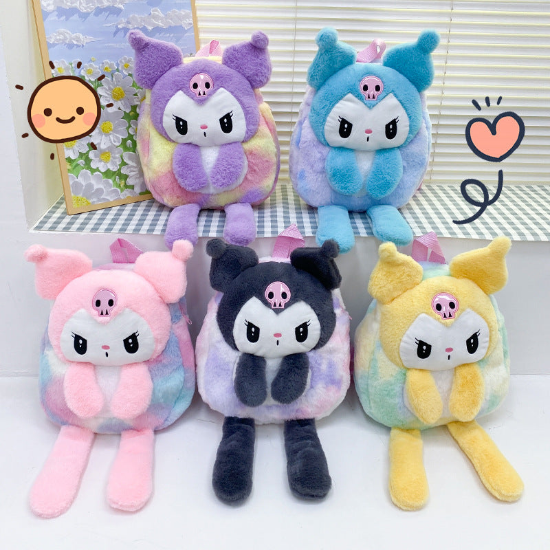 Children's Cartoon Cute Plush Clow Long Leg Backpacks
