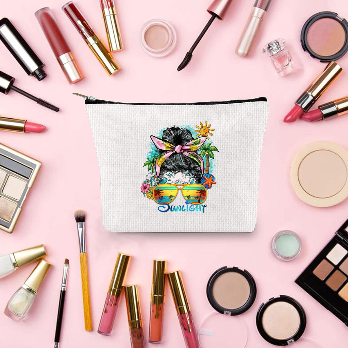 Printing Buggy Large Capacity Simple Zipper Makeup Bag