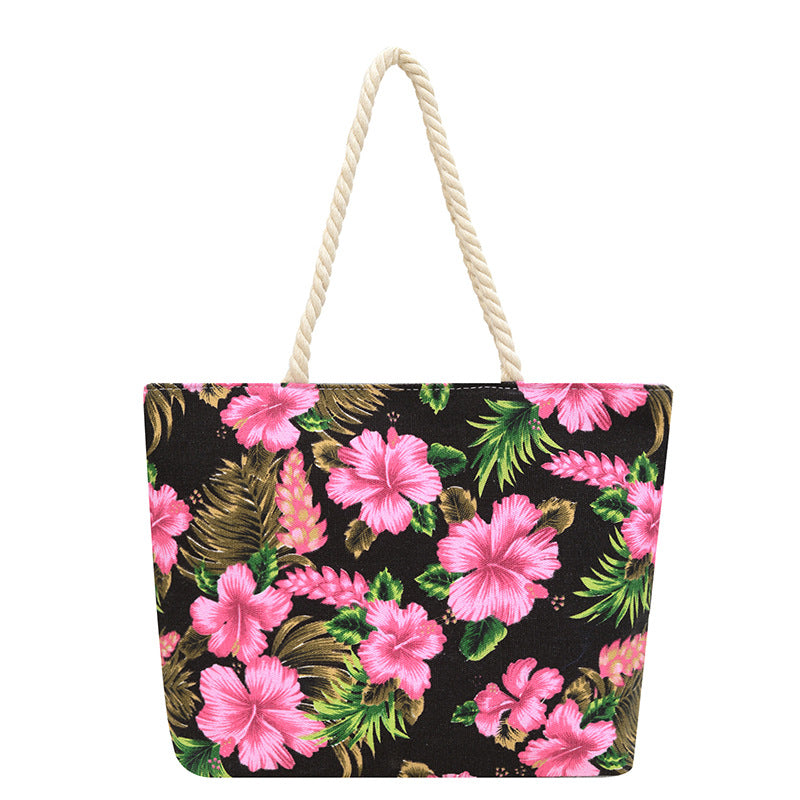 Women's Printed Canvas Flower Cloth Fashion Ethnic Style Large Capacity Women's Shoulder Bag