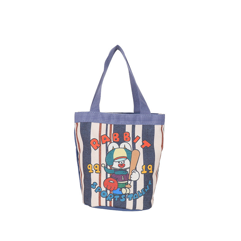 Cute Iti Printing Round Canvas Lunch Korean Style Handbags