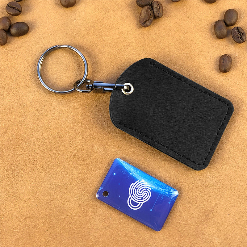 Drop-shaped Leather Property Community Induction Access Cover Card Holder