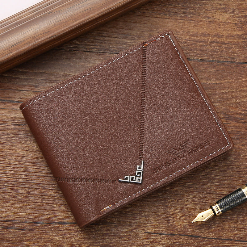Men's Short Male Youth Simple Fashion Lychee Pattern Men's Wallets