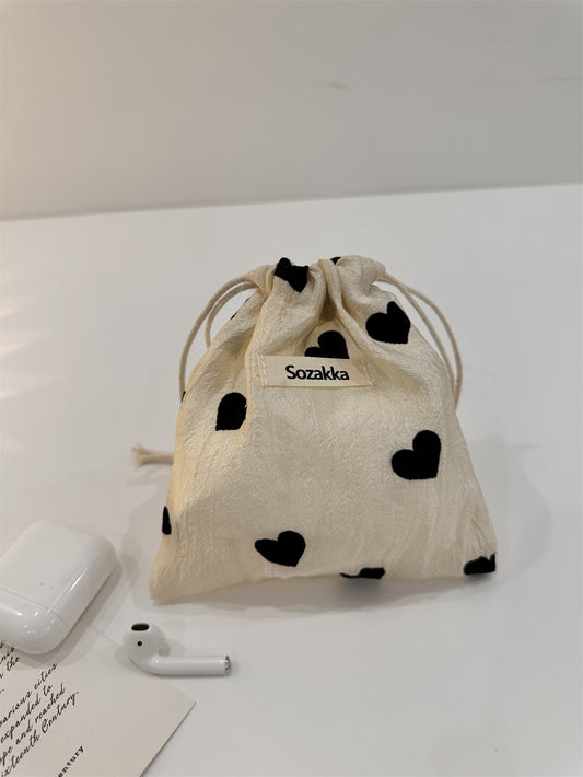 Love Drawstring Items Storage Cloth Sundries Handbags
