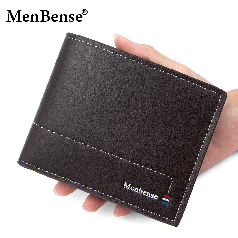 Men's Short Simple Business Multiple Slots Zipper Bags
