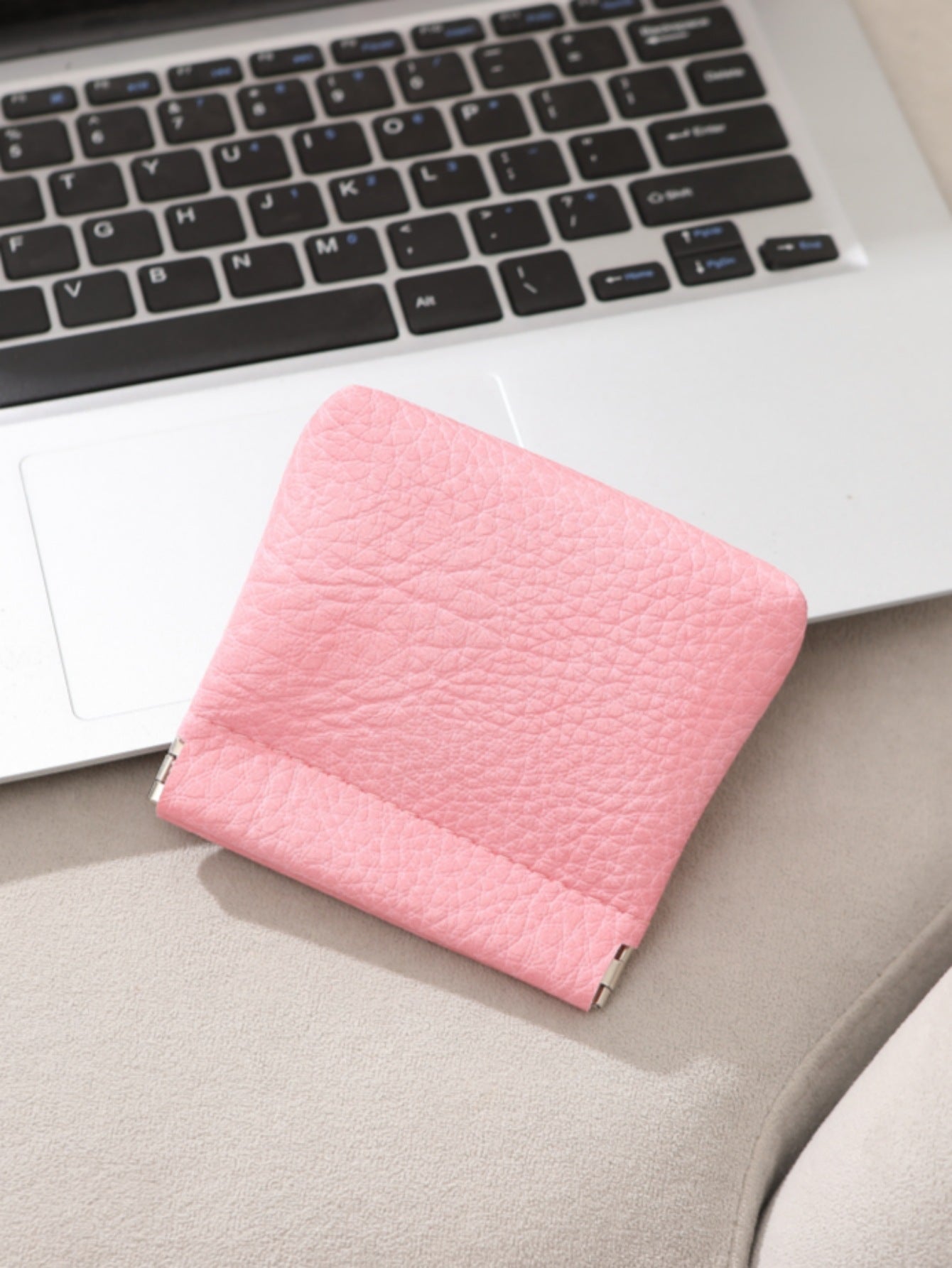 Unisex Imitation Leather Litchi Pattern Clip Mouth Pocket Coin Purses