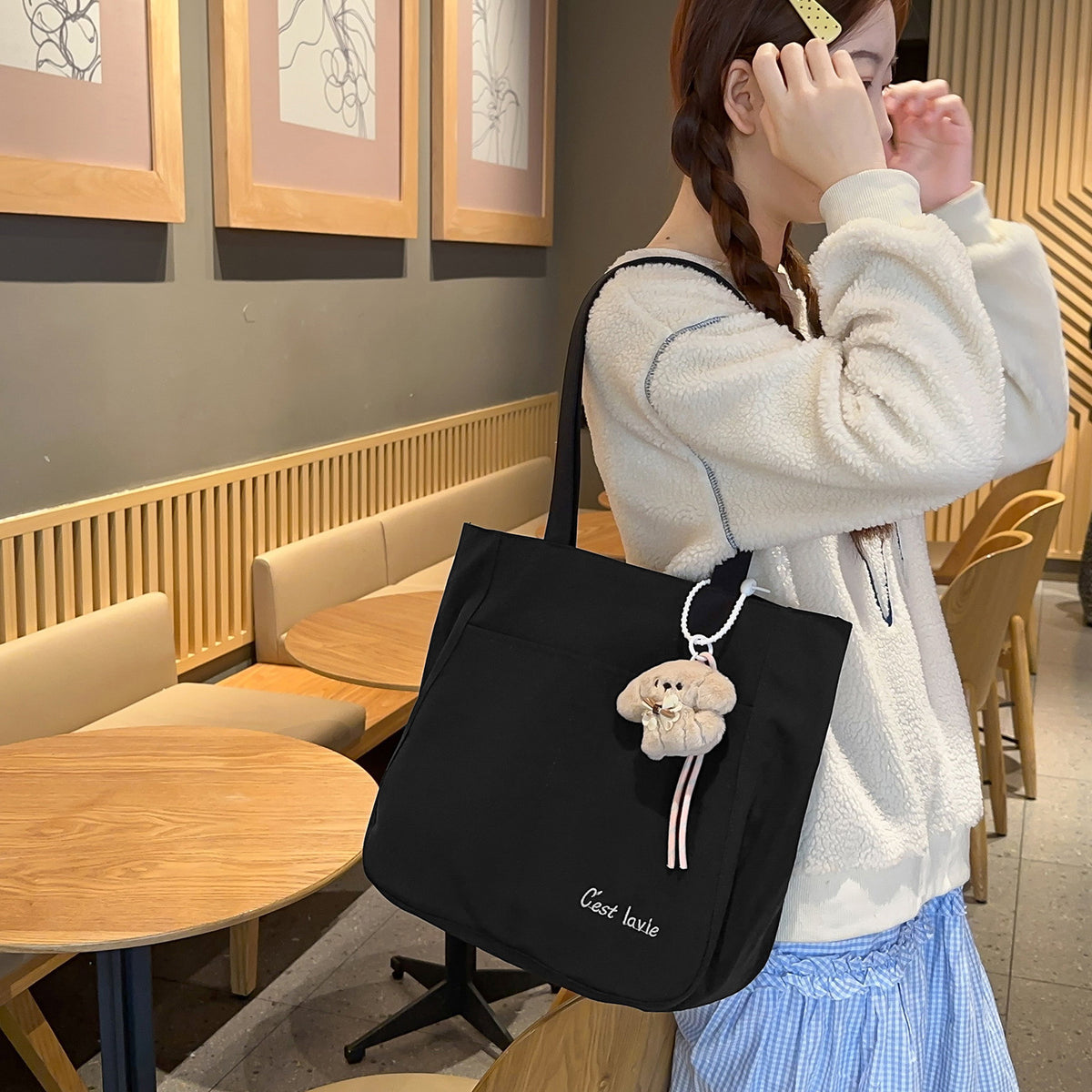 Women's Lightweight Style Cute Band Pendant Women's Shoulder Bag