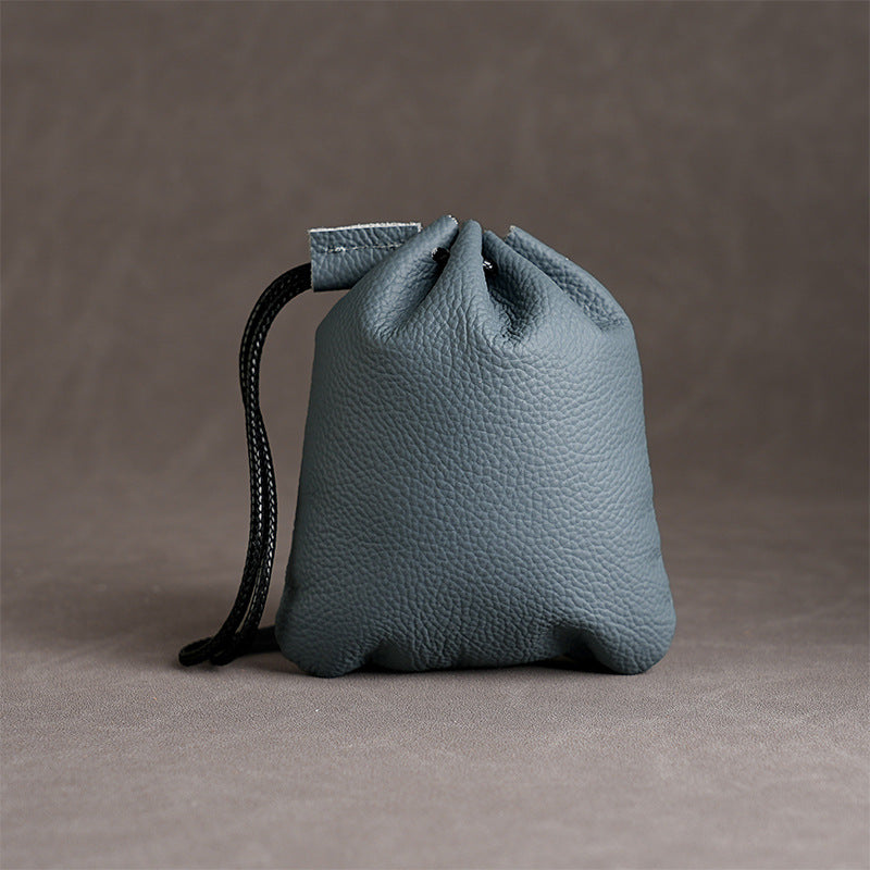 Retro Style Drawstring Pocket Full Cowhide Bags