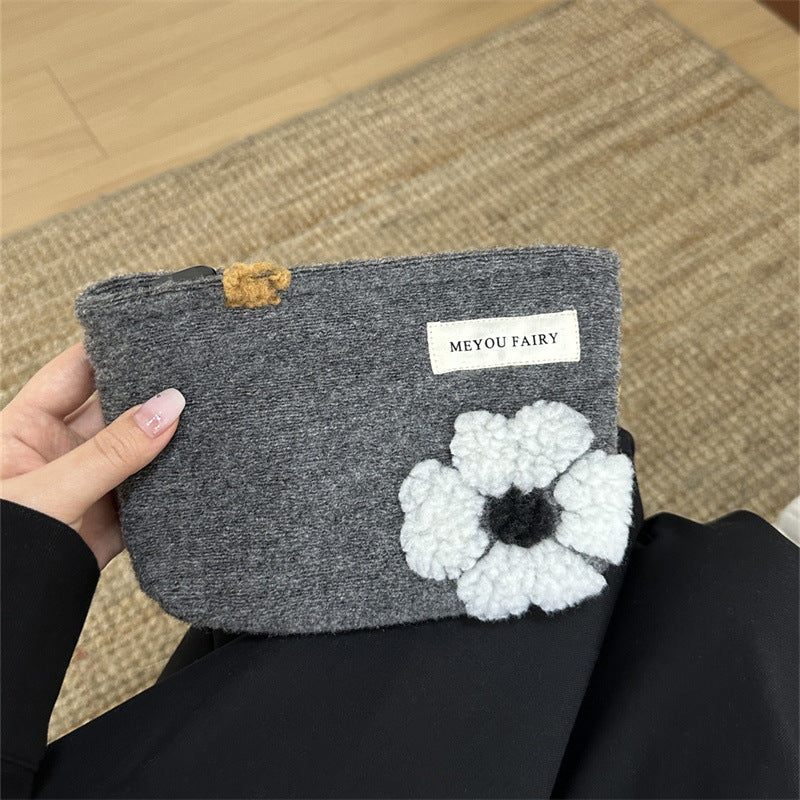Simple Cartoon Flower Woolen Wash Portable Storage Liner Bags