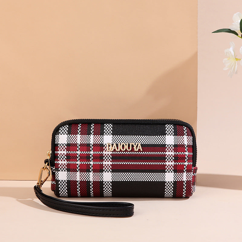 Women's Cell Double Layer Zipper Long Handbags