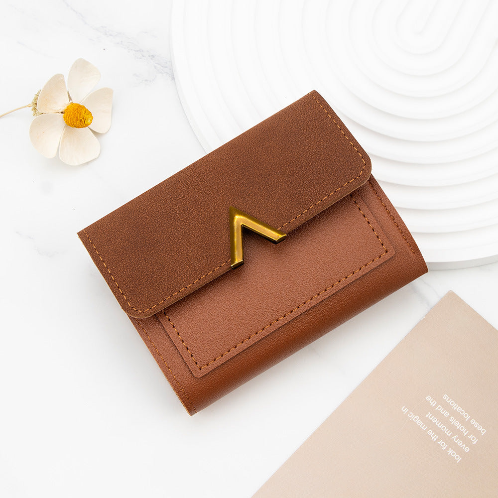 Women's Korean Style Short Three-fold Mini Card Holder