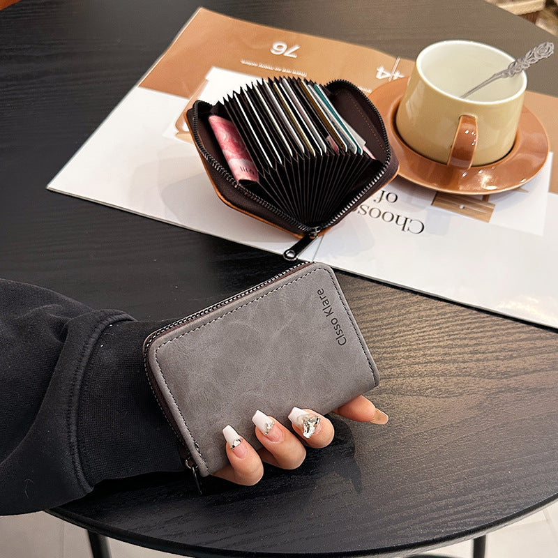 Women's & Men's & Simple Retro Exquisite Multiple Slots Large Card Holder