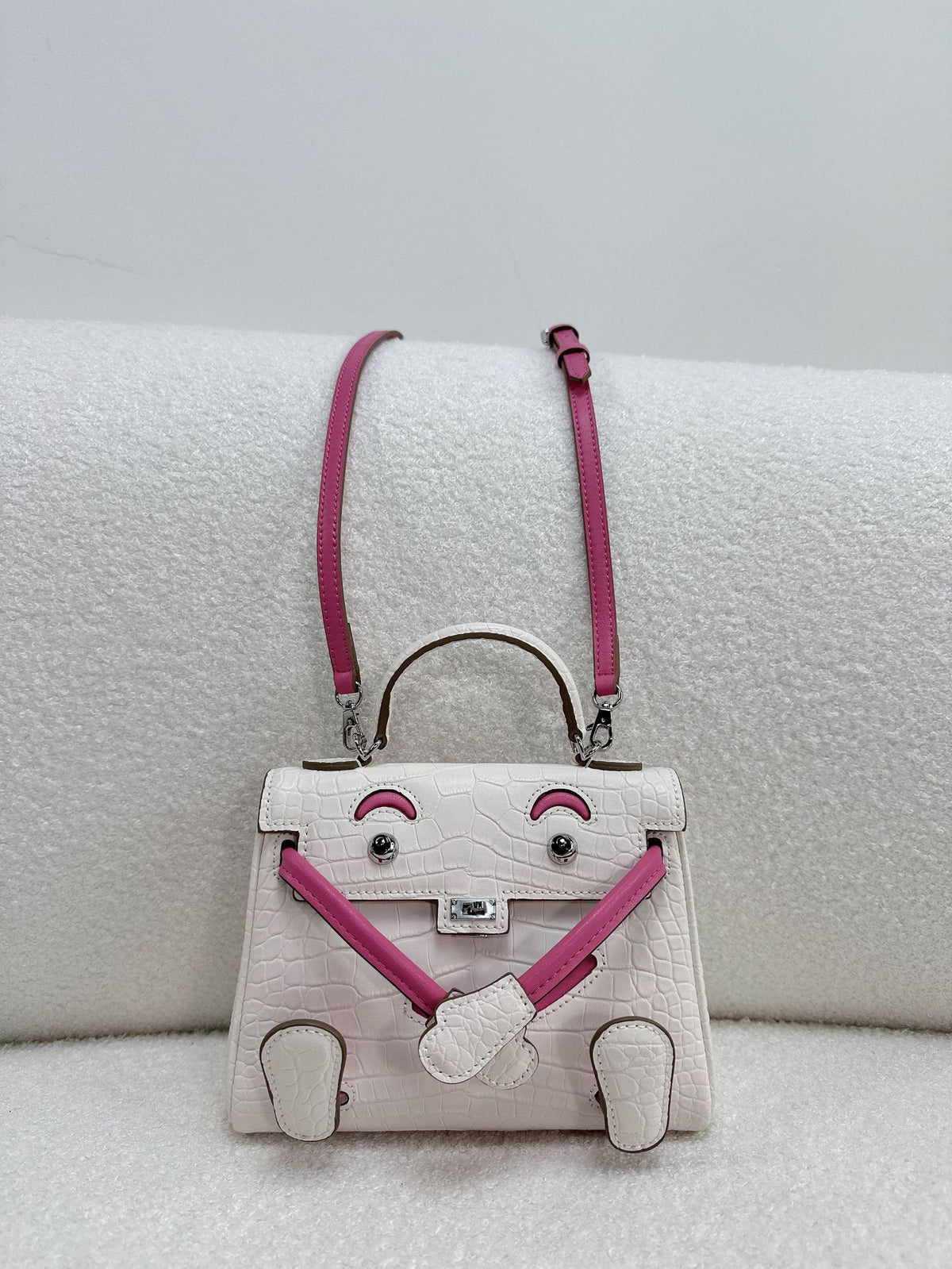Crocodile Pattern Cowhide Millennium Doll Kelly Mini Bags