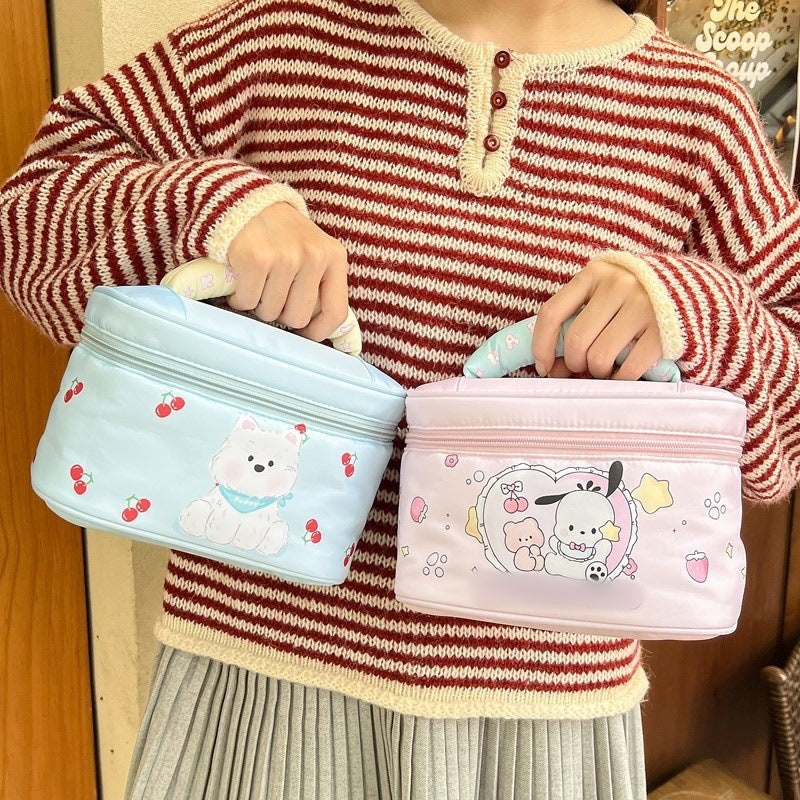 Women's Convenient Style Simple Fashion Portable Cartoon Bear Printed Cosmetic Bags