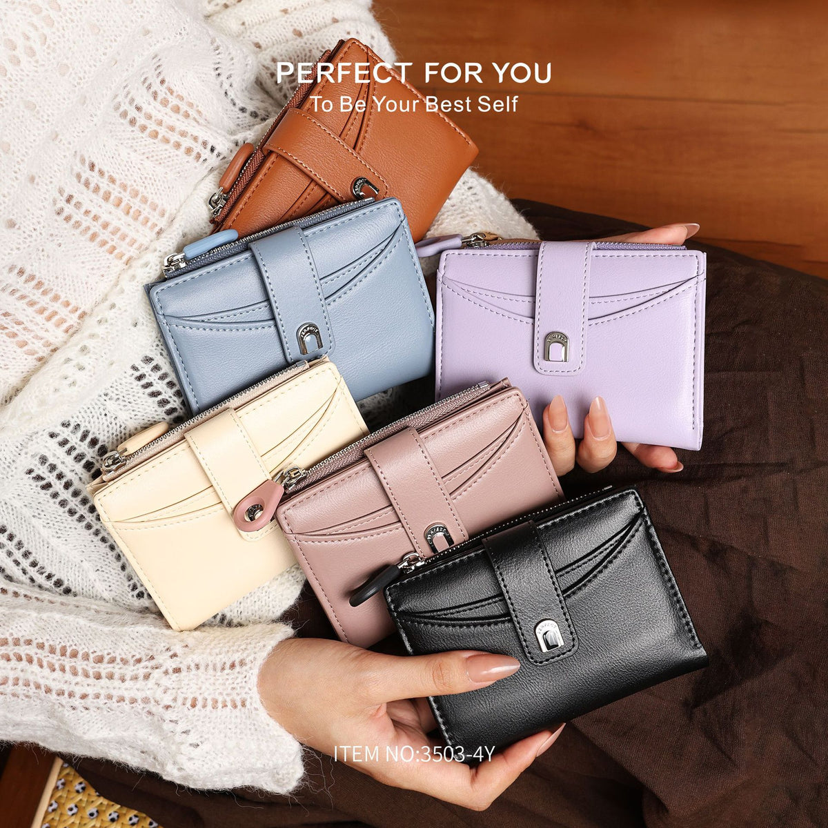 Women's Lightweight Large Capacity Zipper Double Closed Ladies Wallet