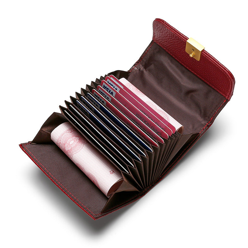 First Layer Cowhide Versatile Leather Organ Card Holder