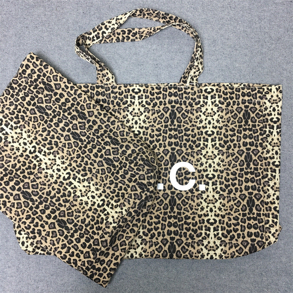 Elegant Trendy Leopard Vertical Canvas Shopping Handbags