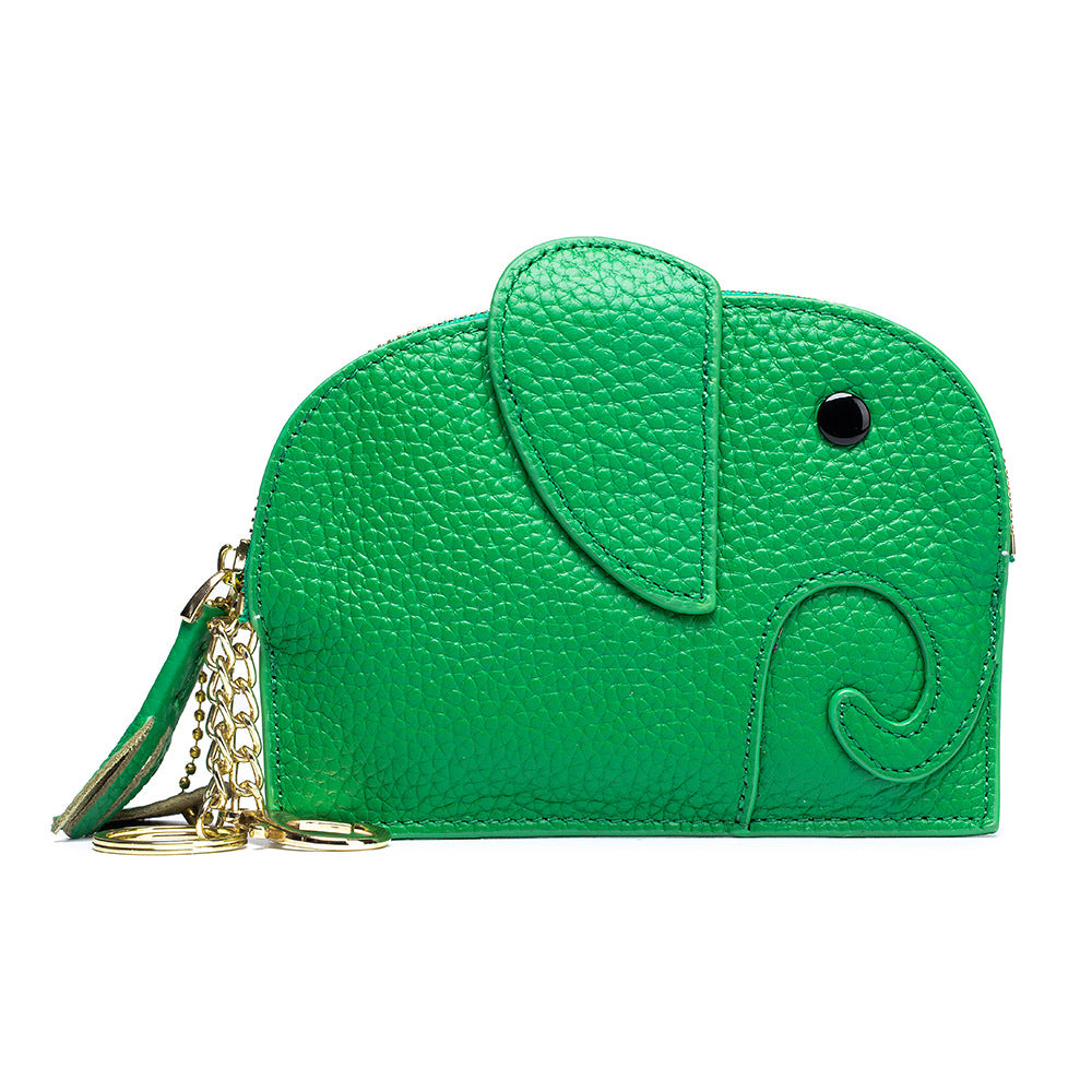 Genuine Leather Elephant Mini Creative Female Coin Purses