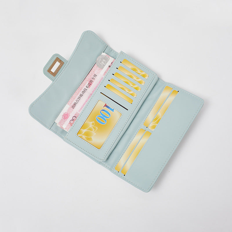 Women's Rhombus Long Leather Clutch Simple Ladies Wallets