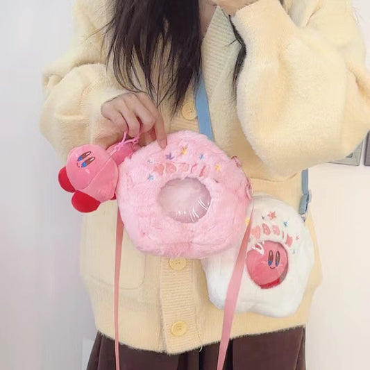 Cartoon Plush Round Cute Khaki Ornaments Soft Crossbody Bags